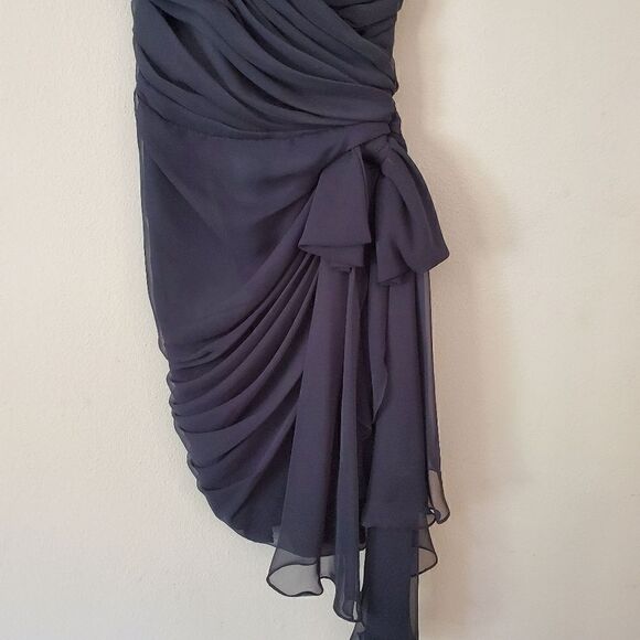 Vintage Tadashi Black Mini Dress Size 4 Strapless Y2K  Coquette Prom - Picture 4 of 14